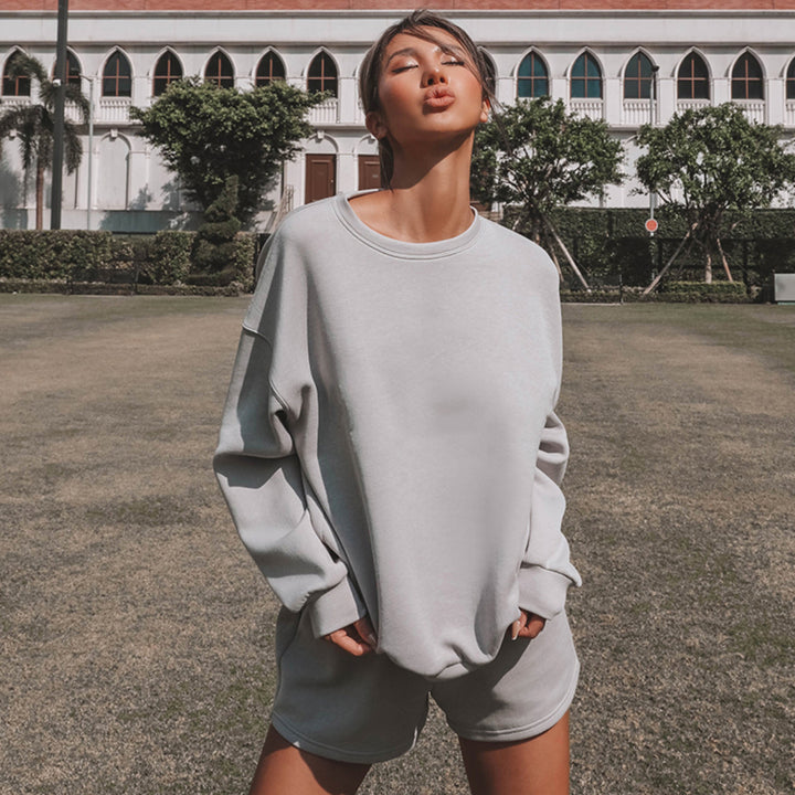 Kvinder casual loungebukser og sweatshirt sæt med bred pasform og blødt materiale Skovae