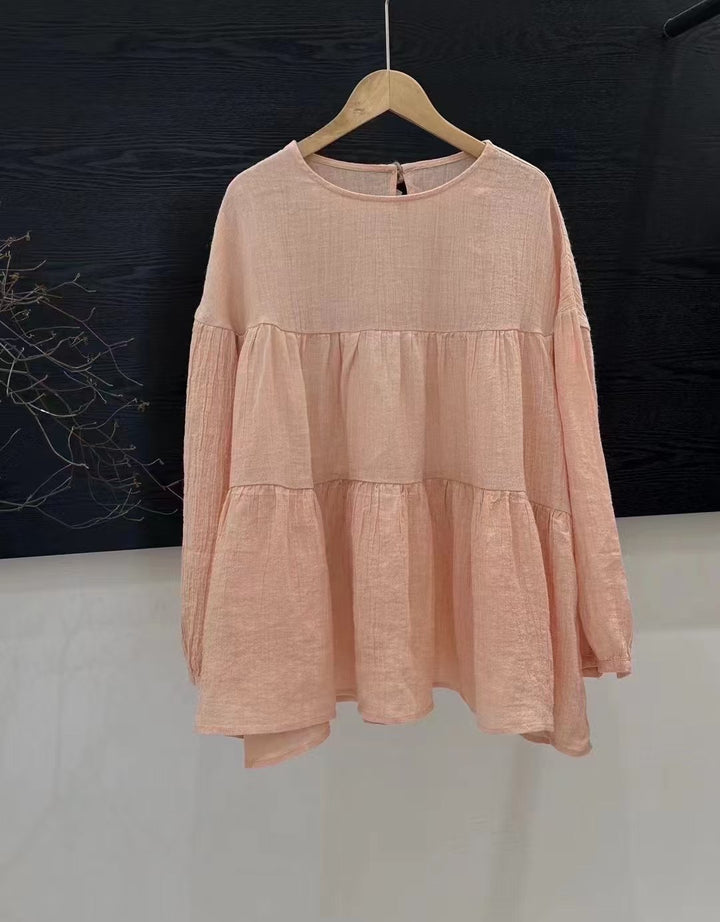 Femme Relaxed Fit Peplum-top med lange ærmer Stilla