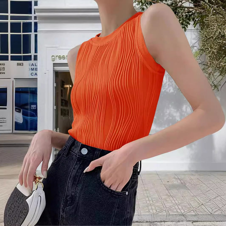 Dame tanktop med struktureret ribdesign og elegant snit Stilla
