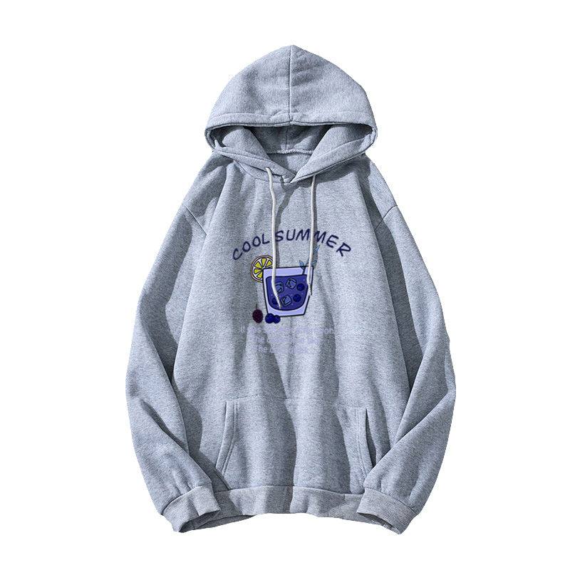 Kvinders hoodie med muntert sommermotiv Skovae