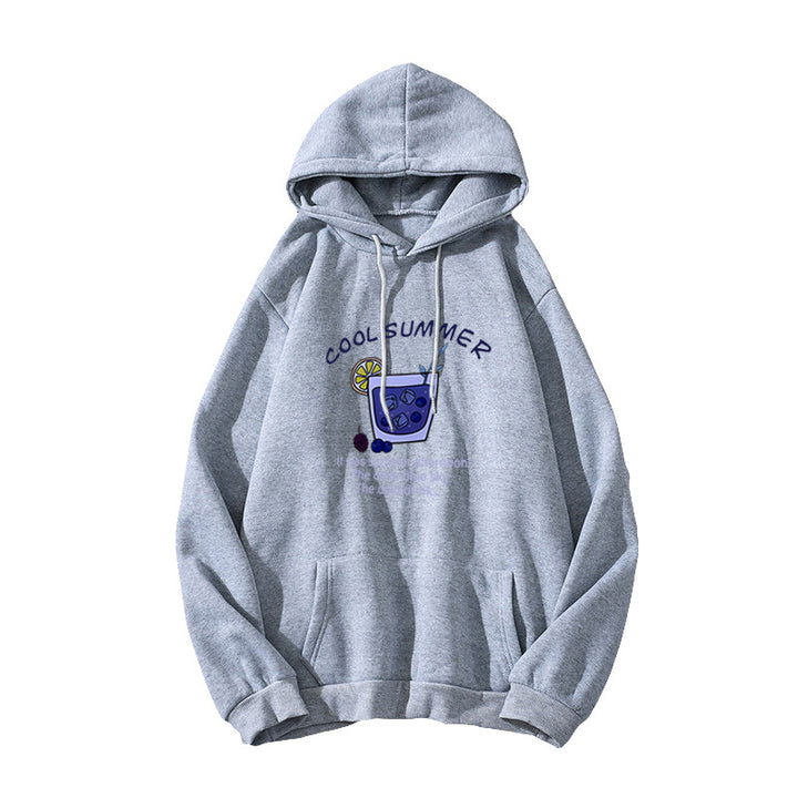 Kvinders hoodie med muntert sommermotiv Skovae
