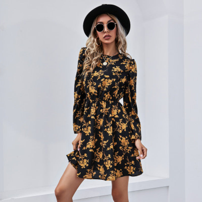 Dame blomsterprint mini kjole Stilla