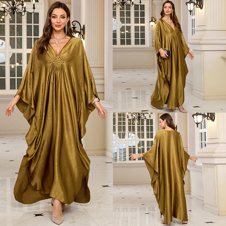 Dame elegant Kaftan med dyb V-hals og flydende silhuet Stilla