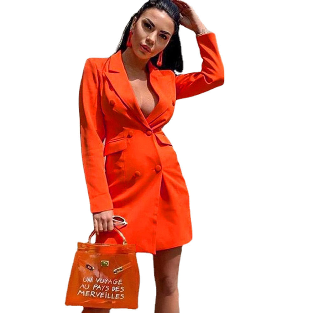 Dame To-knaps Blazer Kjole Stilla