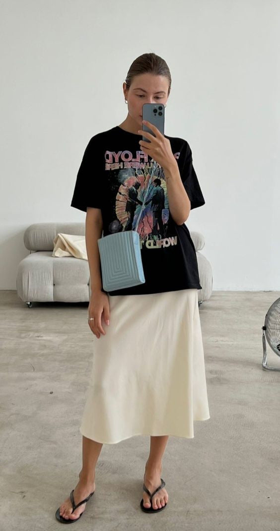 Dame Trendy T-shirt med iøjnefaldende grafisk tryk Skovae