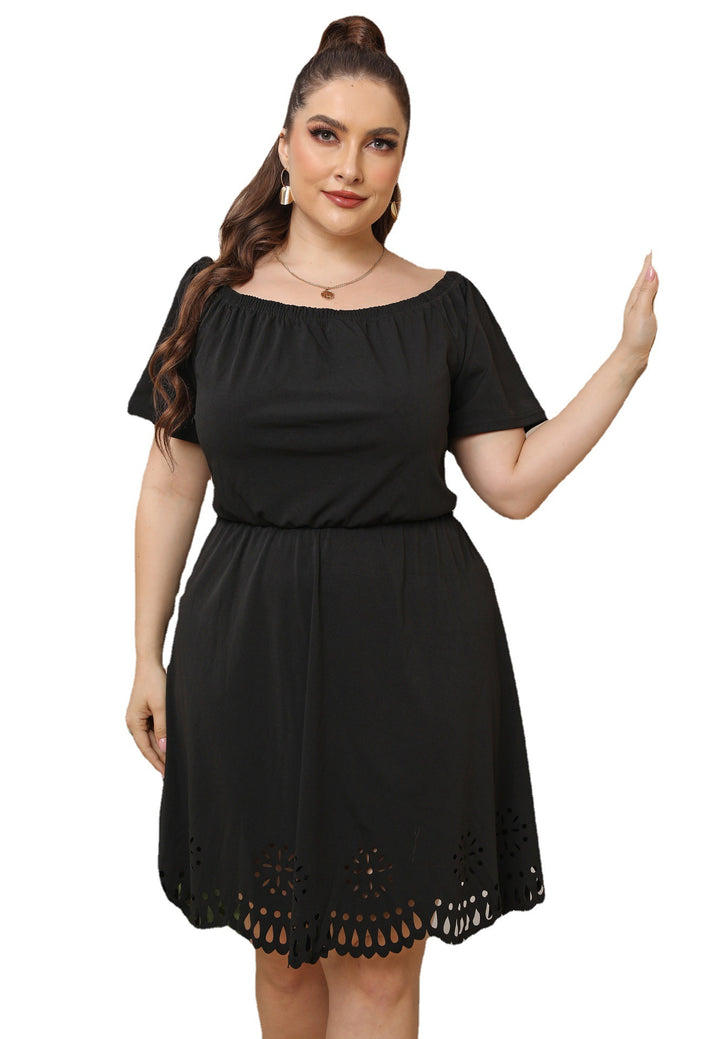 Dame Off-Shoulder A-Linie Kjole med Cut-Out-Detail Stilla