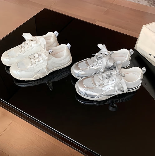 Dame Lettere Sport Sneakers med Sikker Snørebåndslukning Stilla
