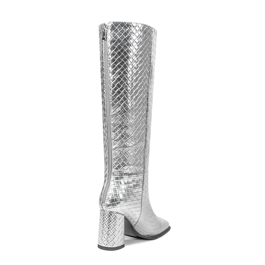 Femme Over-the-Knee Metallic Blockhæls støvler Stilla