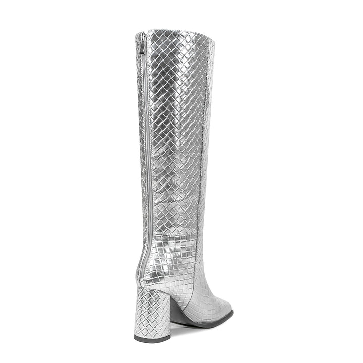 Femme Over-the-Knee Metallic Blockhæls støvler Stilla