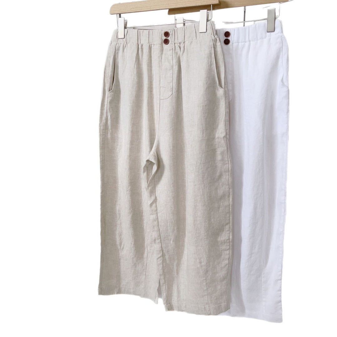 Dame Relaxed Fit Linnedragt med knaplukning Stilla