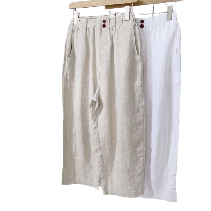 Dame Relaxed Fit Linnedragt med knaplukning Stilla