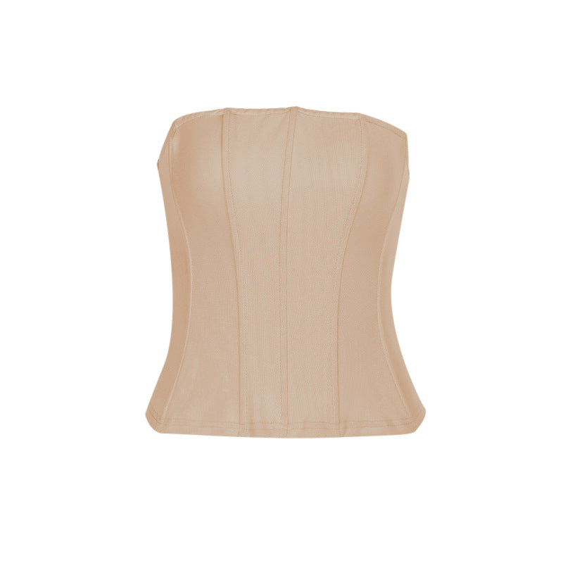 Dame Bustier-top med figurskabende design Skovae