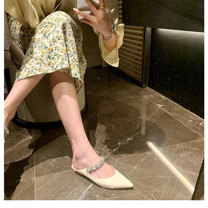 Dame Elegant Spidsesko med Strassdetaljer Stilla