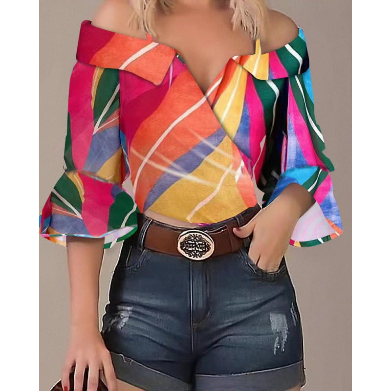 Femme Off-Shoulder Vinklebluse med udstikkende ærmer Stilla