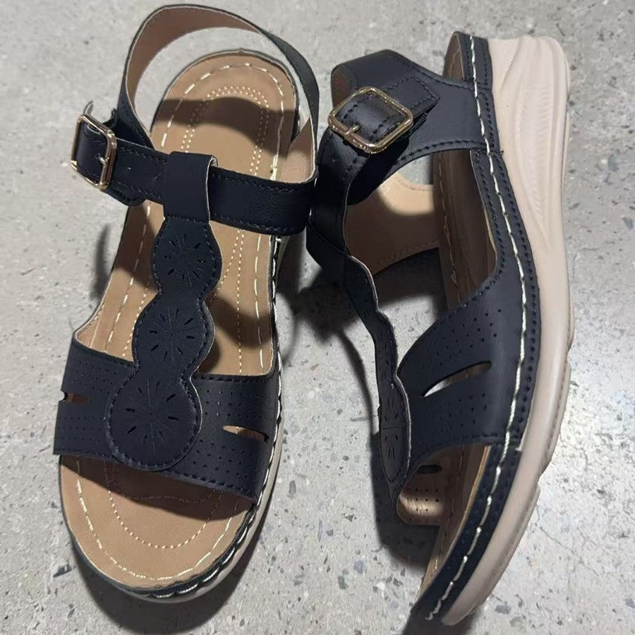 Damer sommerlige komfort-sandaler med elegant blomster-design og anatomisk fodseng Stilla