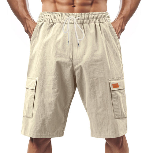 Herre afslappede cargo-shorts med sidelommer og elastisk talje Stilla