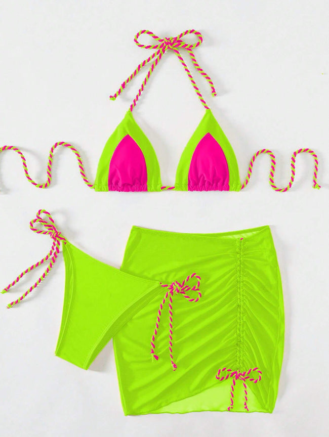 Dame Triangel-Bikini med Rysjeskjole Stilla
