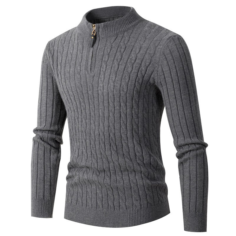 Herrer Kabelstrik Fjerdedel-lynlås Pullover Stilla