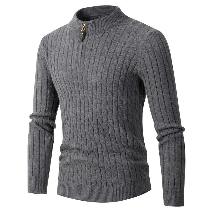 Herrer Kabelstrik Fjerdedel-lynlås Pullover Stilla