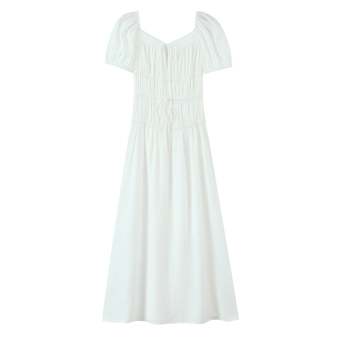 Femme Relaxed Fit Maxi Kjole med Smocking-Detail Stilla