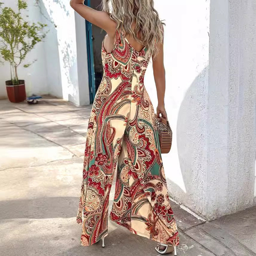 Dame elegant silke-paisley-maxikjole Stilla