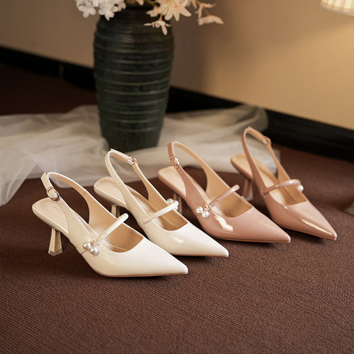 Dame Chic Slingback-hæle med perleakcent Stilla