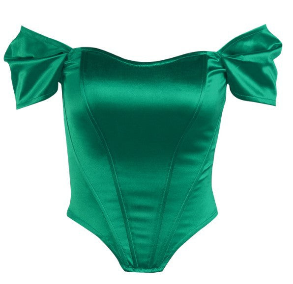 Dame Off-Shoulder Body med elegante pufærmer Stilla
