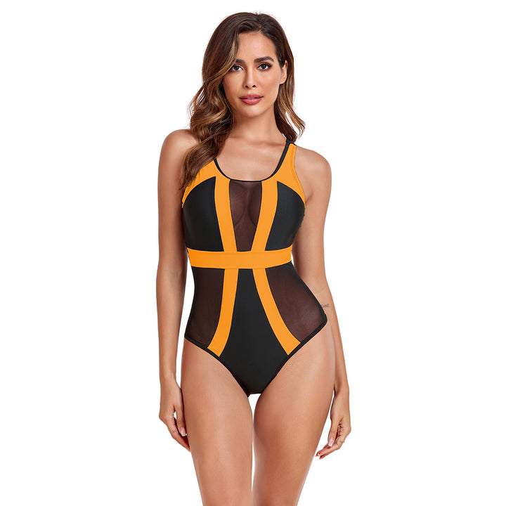 Femme Sporty Mesh-Beton Én-del Badeanzug Stilla