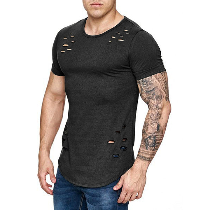 Herrer Trendy T-shirt med unikke Cut-Outs Stilla