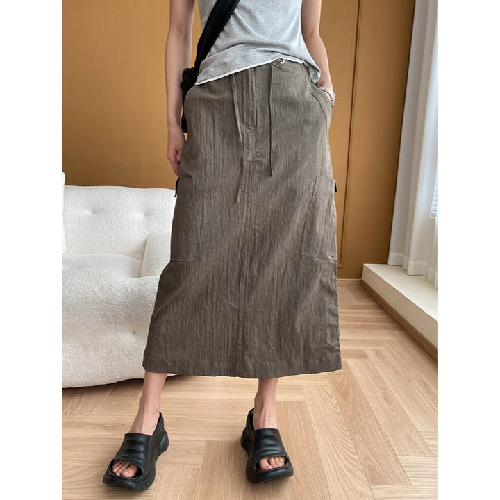 Damer Elegant Maxi Nederdel med Praktiske Lommer Stilla