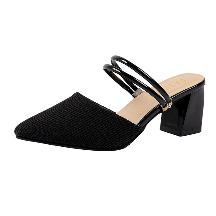 Dame Slingback Pumps med mode rem og let blokhæl Stilla
