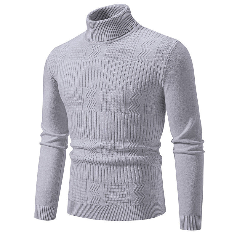 Herren moderigtig turtleneck sweater med struktureret mønster Stilla