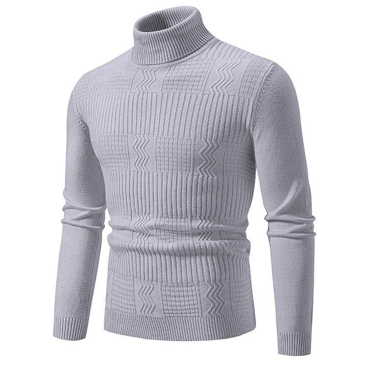 Herren moderigtig turtleneck sweater med struktureret mønster Stilla