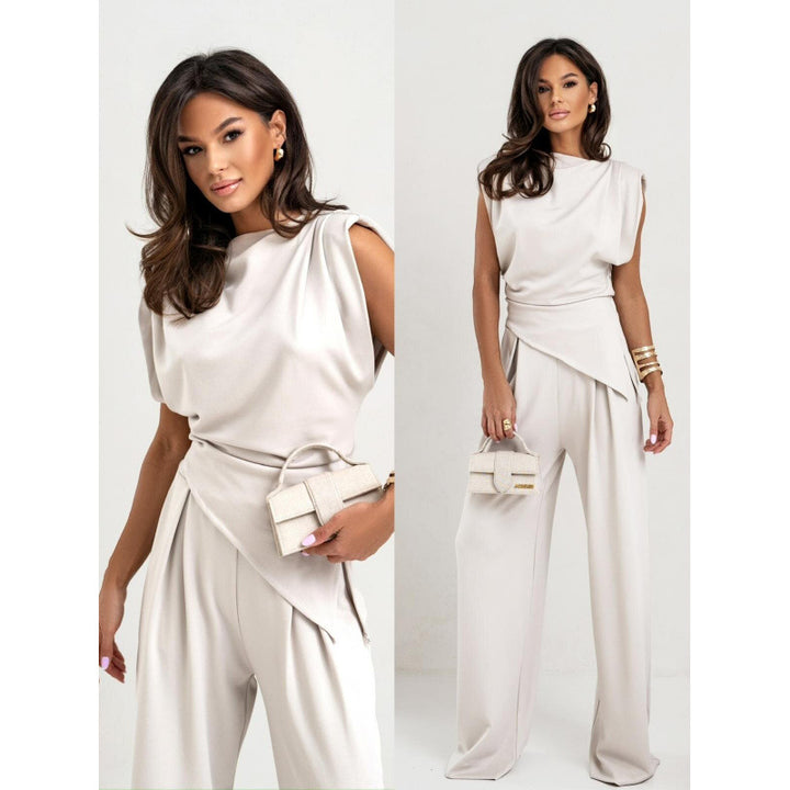 Dame Modisk Overall med asymmetrisk snit og vidde ben Stilla