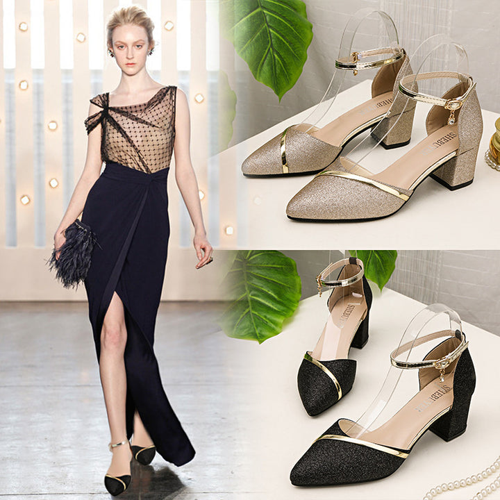 Dame Glamourøse Pumps med transparent remdekoration Stilla