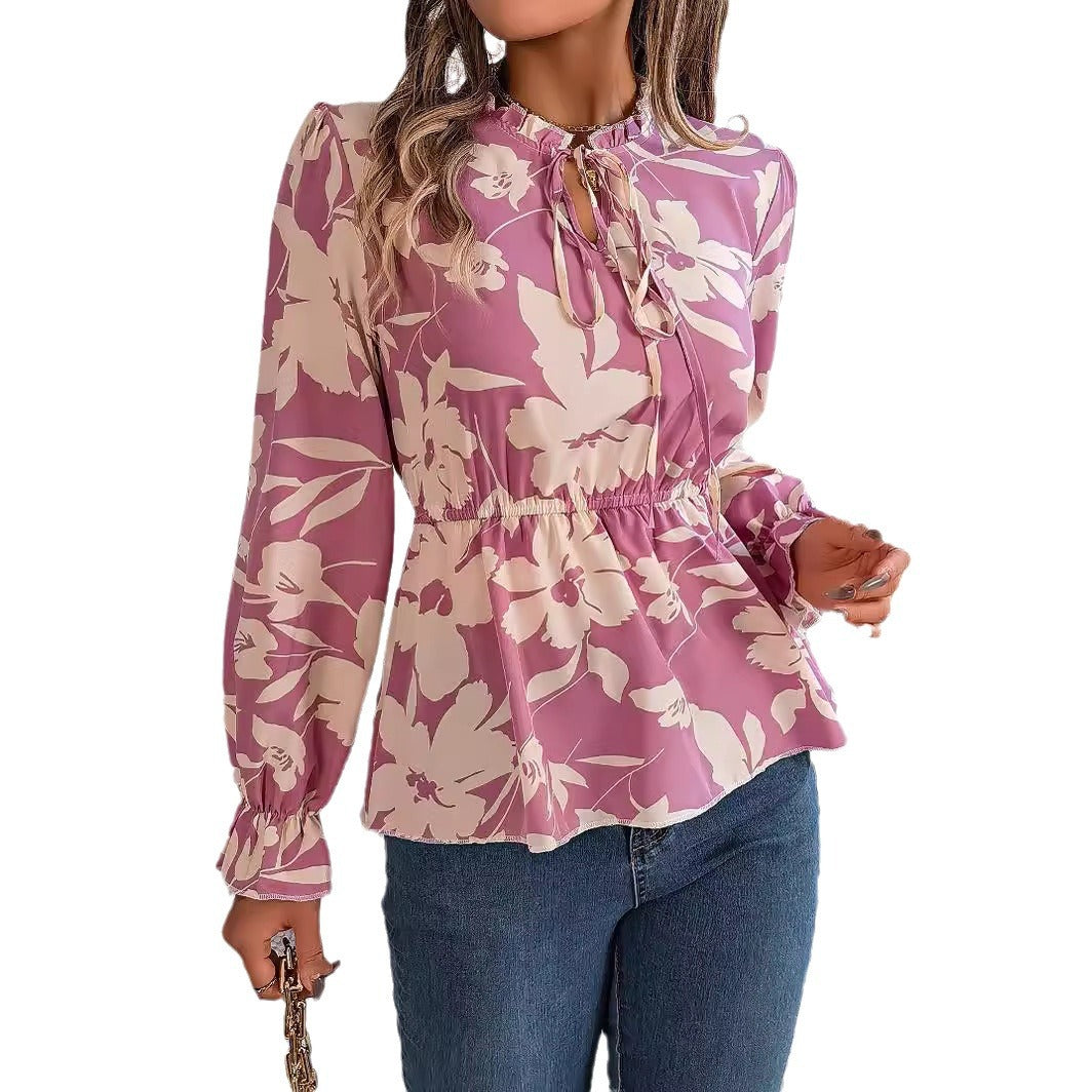 Damebluse med blomsterprint Stilla