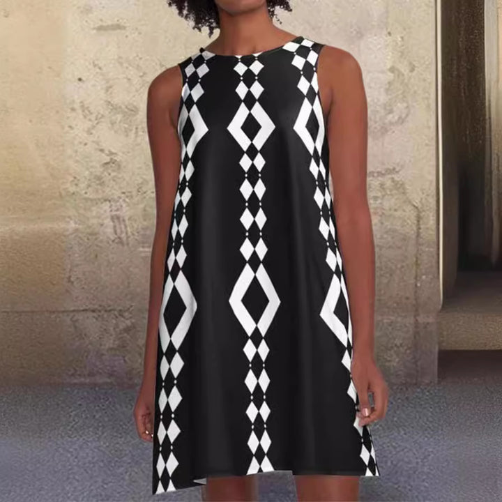 Dame Geometrisk Print A-Linie Kjole Stilla
