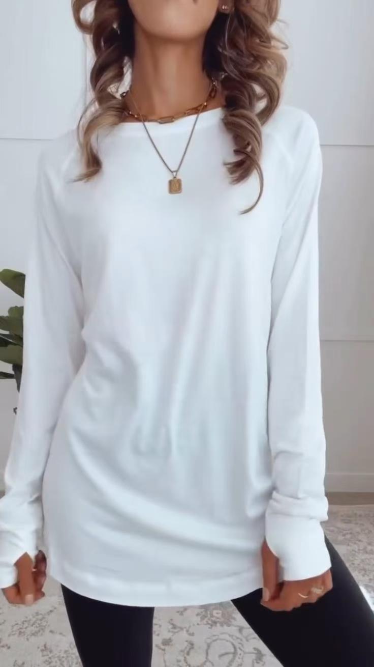 Dame langærmet skjorte i blødt, åndbart materiale med afslappet pasform Stilla