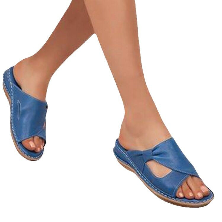 Dame Komfort-sandaler med elastiske indsatser og åndbart overmateriale Stilla