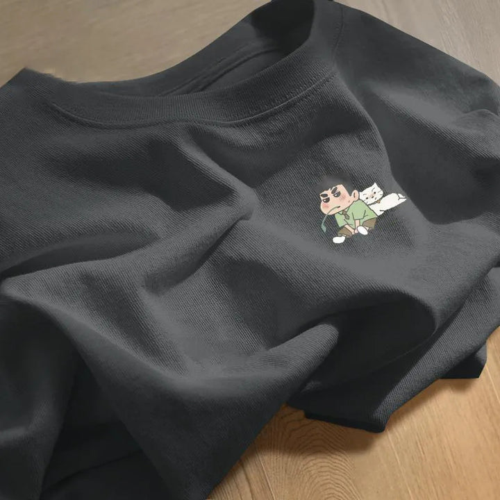 Dame sweatshirt med kreativt cartoon motiv Stilla