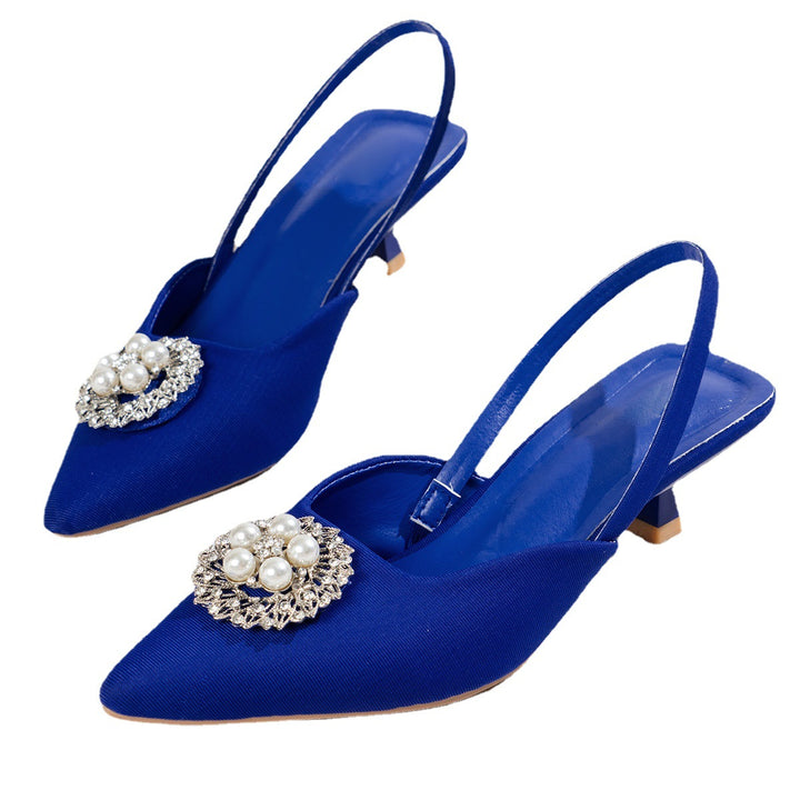 Dame Elegante Slingback-Pumps med glitrende strass-design Stilla