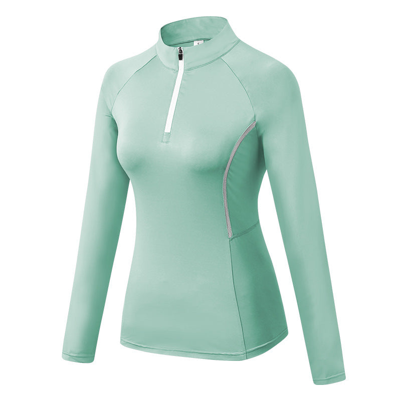 Dame Funktionslongsleeve med halvdelen lynlås og ergonomisk snit Stilla