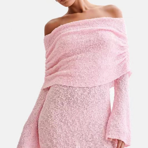 Femme Off-Shoulder Struktureret Mini Kjole Stilla