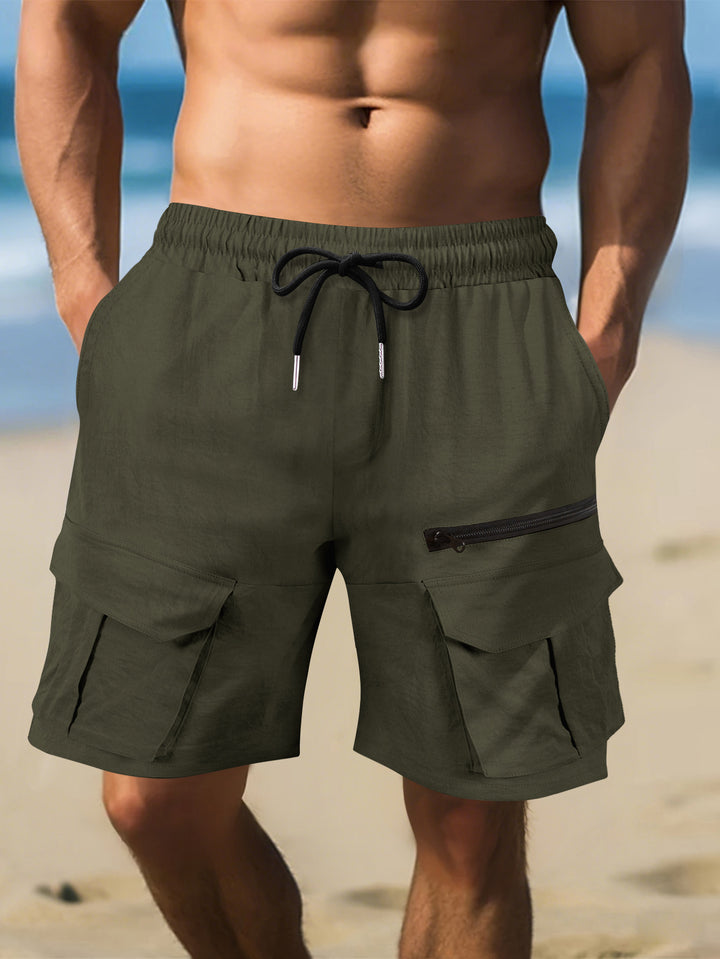 Herrer Cargo-shorts med multifunktionelle lommer og elastisk talje Stilla
