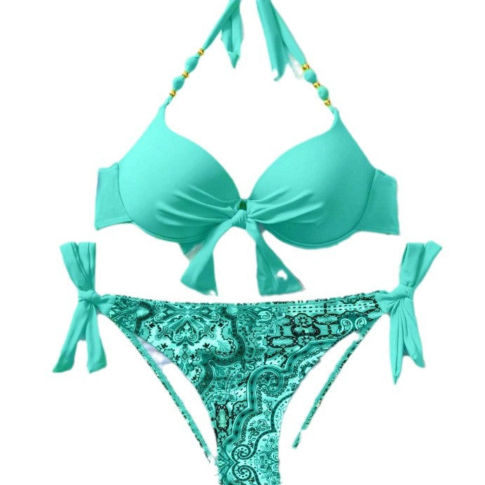 Dame Triangel-Bikini med legende knudedesign og farverig mønsterblanding Stilla