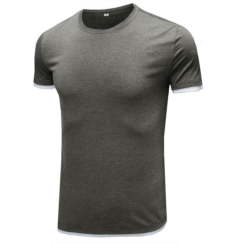 Herrer Basic T-Shirt med kontrasterende ærmer Stilla