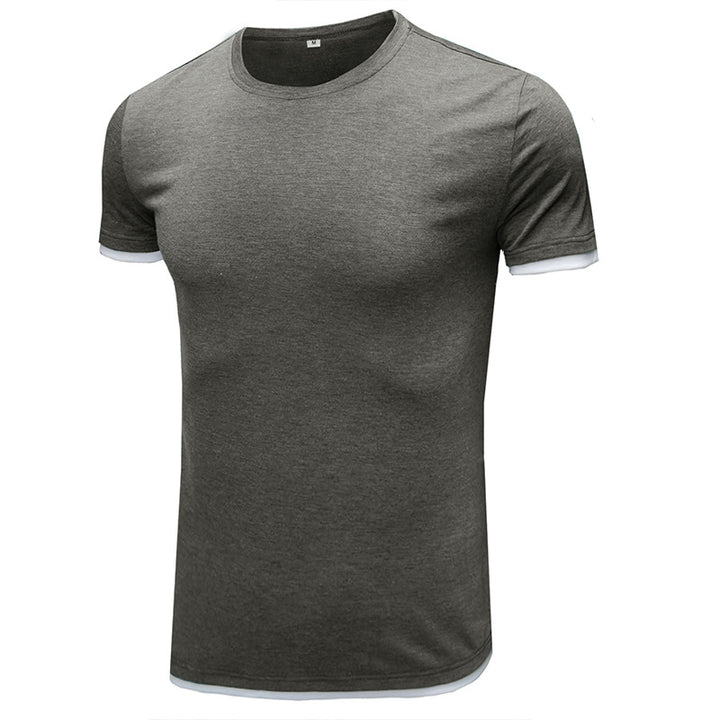 Herrer Basic T-Shirt med kontrasterende ærmer Stilla