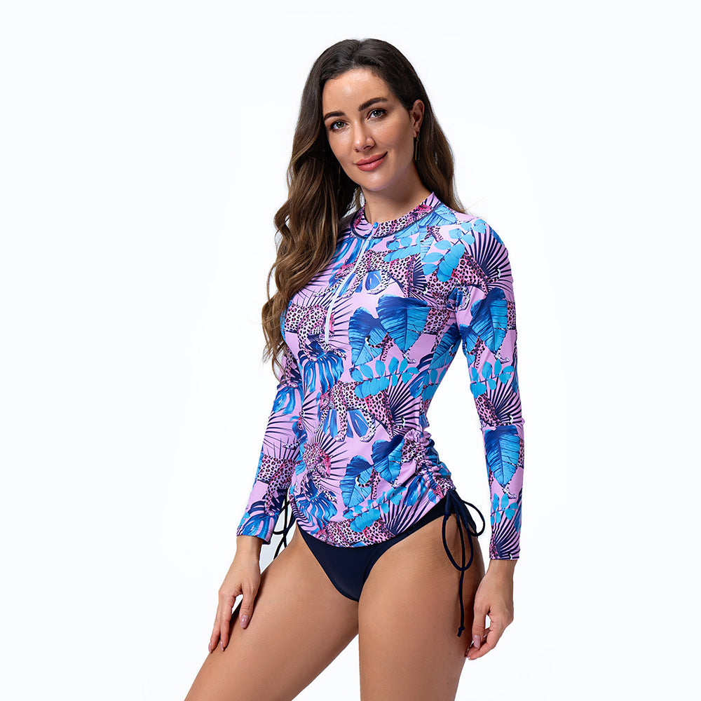 Dame Sporty Langærmet Rashguard med blomstermønster Skovae