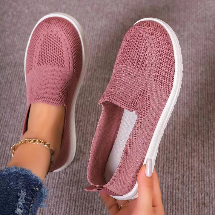 Dame Åndbar Slip-On Sneakers med fleksibelt Strik-Overmateriale Stilla