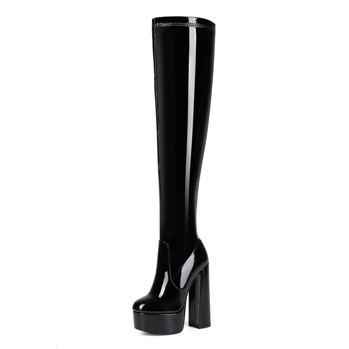 Femme Over-the-Knee Glinsende Platform Stiletto Støvler Stilla